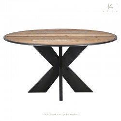 Round table with frame iron on top - 4