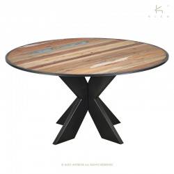 Round table with frame iron on top - 5