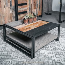 Square coffee table in three colors 2 tops - 2