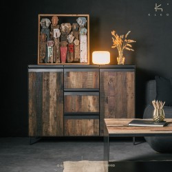 Cabinet with 2 doors and 3 drawers