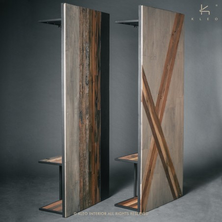 Storage shelf with wood panel - 1