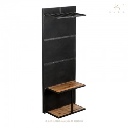 Storage shelf with wood panel black - 6