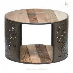 Round table with wooden top - 5
